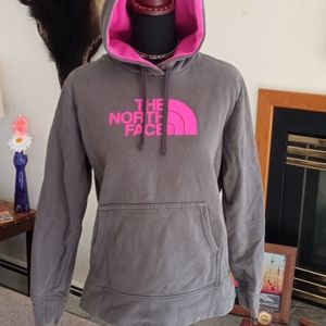 The North face hoodie size large. Pink and gray.
